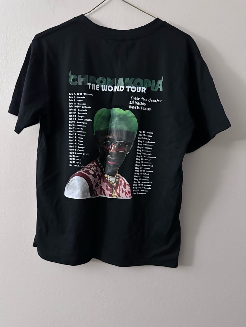 Black 'Chromokopia The World Tour' Graphic Tee Tyler the creator faux - Picture 4 of 6
